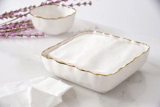 Cocktail Napkin Holder - White Porcelain