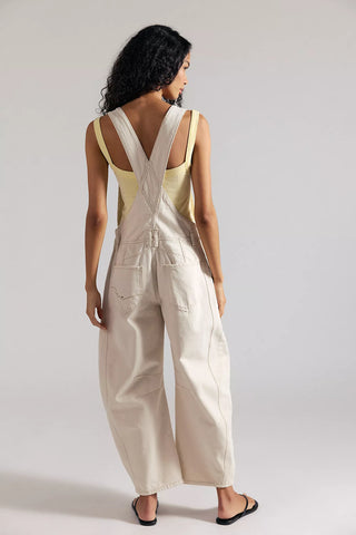 Free People Good Luck Barrel Overall - Milk