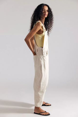 Free People Good Luck Barrel Overall - Milk