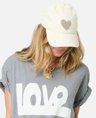 KR Imperfect Chenille Heart Hat - Vanilla & Camel // Kerri Rosenthal