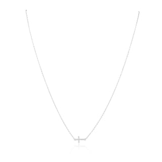 Janet Side Cross Necklace - Silver // Sahira