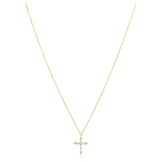 Gabriella CZ Cross Necklace - Gold // Sahira