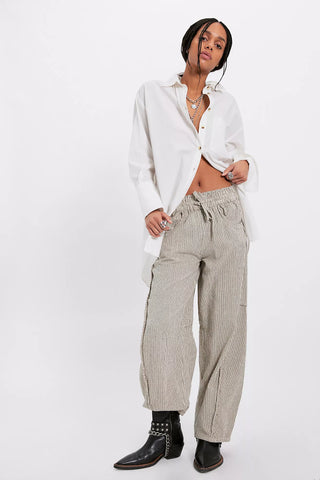 Something Good Pull-On Barrel Pant - Ivory Combo // Free People