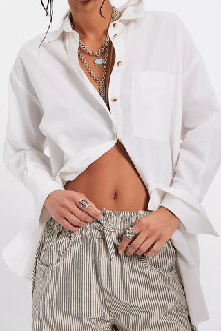 Something Good Pull-On Barrel Pant - Ivory Combo // Free People