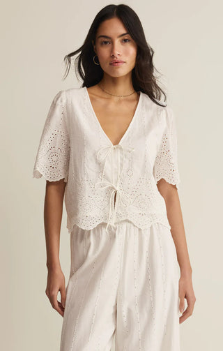 Oceanside Embroidered Top - White // Z Supply