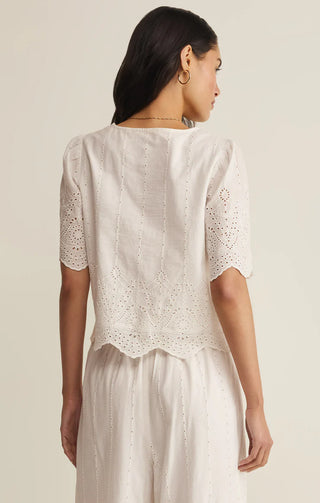 Oceanside Embroidered Top - White // Z Supply