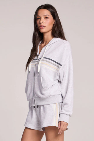 Contrast Strappings Zip-Up - Light Heather Grey // Chaser