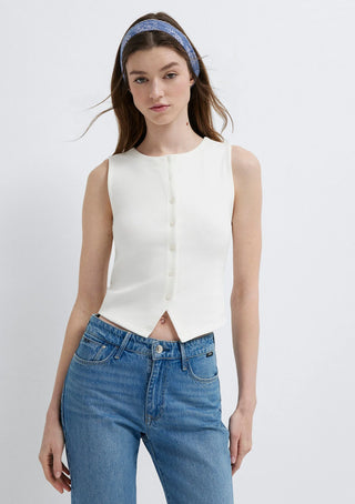 Buttoned Fashion Jersey - Antique White // Mavi