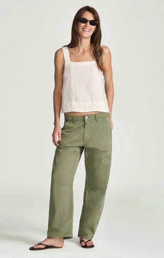 Mavi Nica Chino High Rise Barrel Pants - Sea Spray Summer