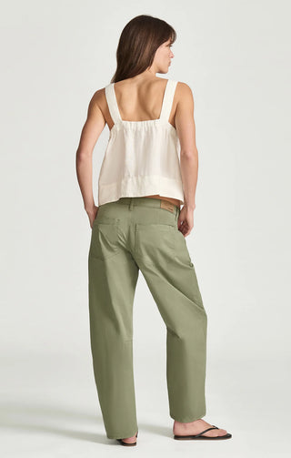 Mavi Nica Chino High Rise Barrel Pants - Sea Spray Summer