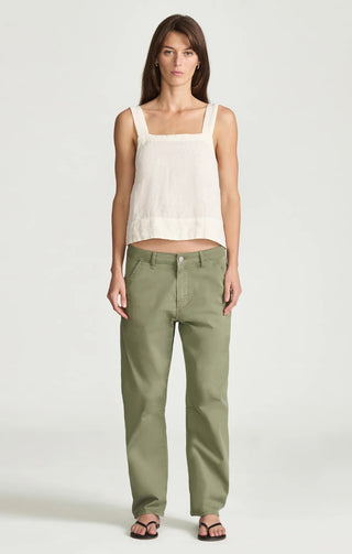 Mavi Nica Chino High Rise Barrel Pants - Sea Spray Summer