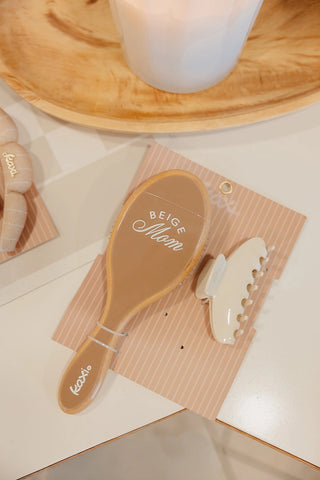Kaxi Mom Hair Brush + Midi Claw Clip Set