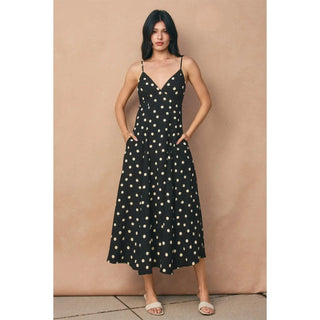 Show Out Open Back Maxi Dress - Black/Ivory