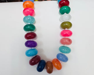 Resin Rondelle Beaded Necklace - 20mm
