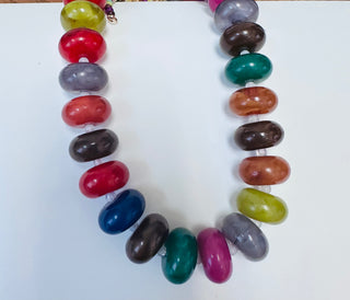 Resin Rondelle Beaded Necklace - 20mm