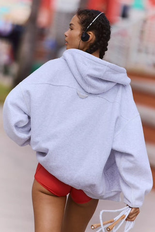 Final Call Zip Up - White Heather Grey // Free People