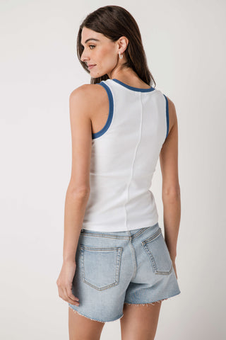 Sirena Colorblocked Rib Tank - White // Z Supply