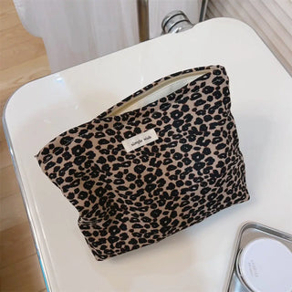 Leopard Print Canvas Zipper Organizer