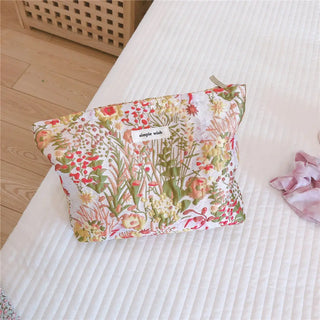 Vintage Floral Makeup Clutch Bag