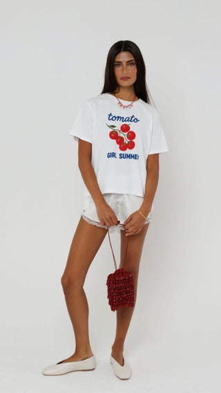 Tomato Girl Summer Everyday Tee - White // Sunny Somewhere