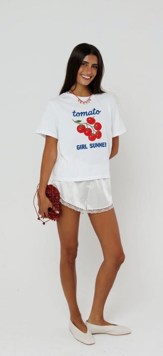 Tomato Girl Summer Everyday Tee - White // Sunny Somewhere