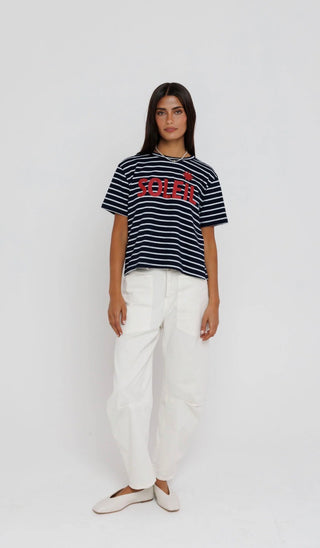 Soleil Striped Tee - Navy Stripe // Sunny Somewhere