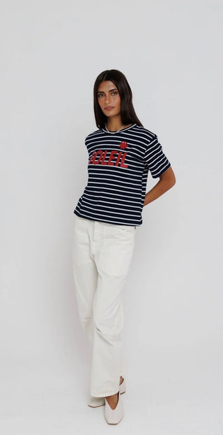 Soleil Striped Tee - Navy Stripe // Sunny Somewhere