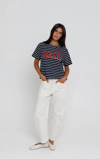 Soleil Striped Tee - Navy Stripe // Sunny Somewhere