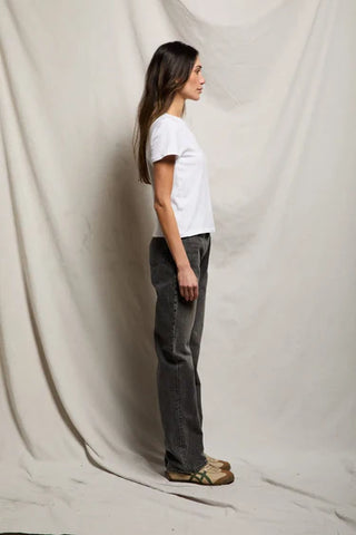 Lisa Recycled Cotton SS Vintage Crew - White // Perfect White Tee