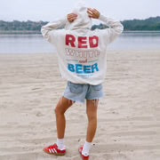 Red White and Beer Hideout Hoodie - Pebble Heather