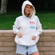Red White and Beer Hideout Hoodie - Pebble Heather