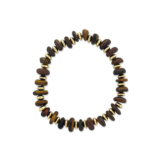 Tiger Eye Gold Discs Bracelet