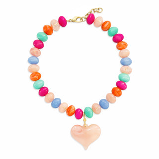 Rainbow Beaded Detachable Heart Necklace