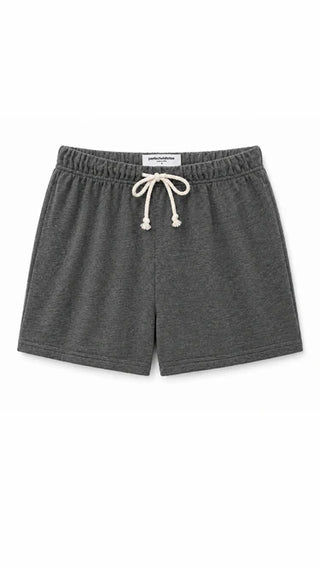Layla French Terry Sweat Shorts - Dark Heather Grey // Perfect White Tee