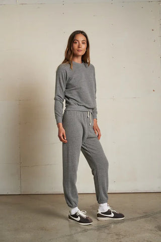 Johnny French Terry Sweatpant - Dark Heather Grey // Perfect White Tee