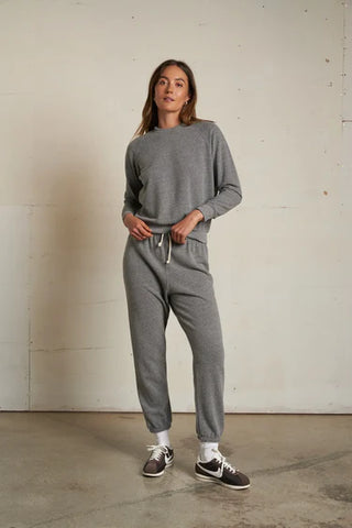 Johnny French Terry Sweatpant - Dark Heather Grey // Perfect White Tee