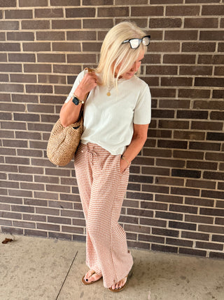 Wanderer Bitty Check Pants - Sugar Almond // Billabong