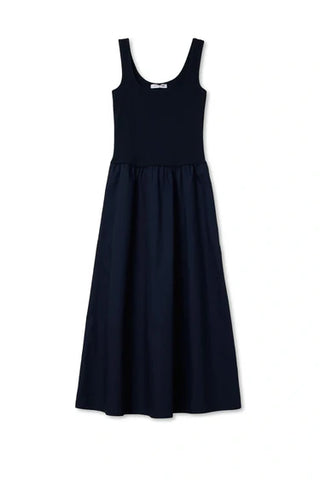 Fabiola Poplin Tank Mini Dress - Navy // Perfect White Tee