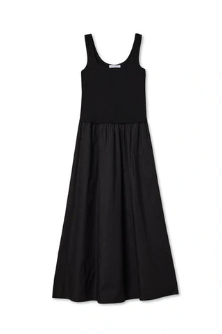 Fabiola Poplin Tank Mini Dress - True Black // Perfect White Tee