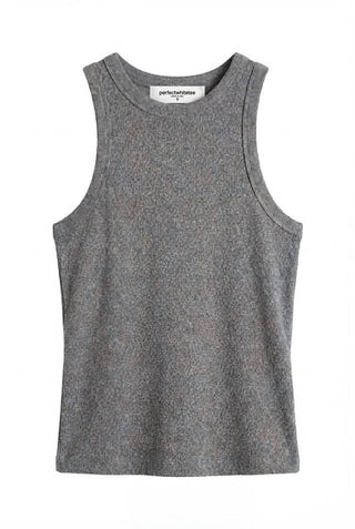 Daphne Heavy Rib High Neck Tank - Dark Heather Grey // Perfect White Tee