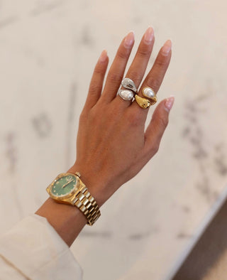 Ava Ring - Gold Pearl