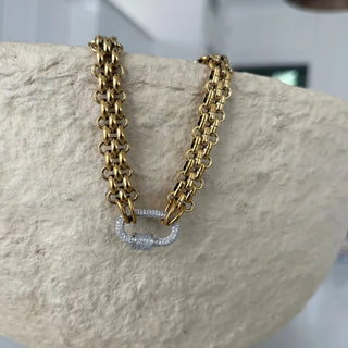 Kristi Necklace - Gold CZ Cluster