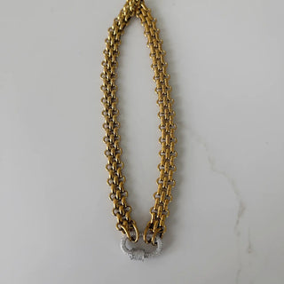 Kristi Necklace - Gold CZ Cluster