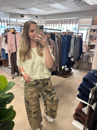 Shelly Camo Printed Pants - Khaki Camo