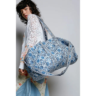 Blue Multi Front Pocket Quilted Adjustable Strap Bag