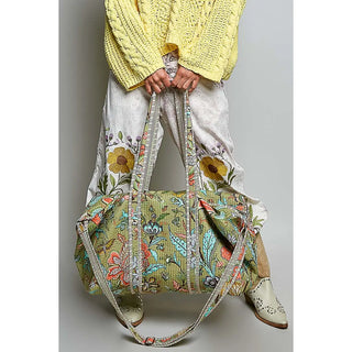 Olive Multi - Front Pocket Quilted Adjustable Strap Bag