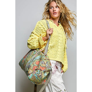 Olive Multi - Front Pocket Quilted Adjustable Strap Bag