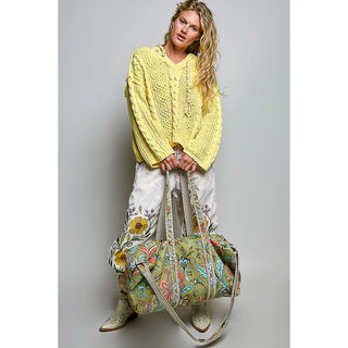 Olive Multi - Front Pocket Quilted Adjustable Strap Bag