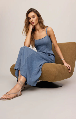 Leonora Denim Midi Dress - Classic Indigo // Z Supplyz