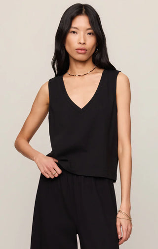 Sloane V-Neck Jersey Top - True Black // Z Supply